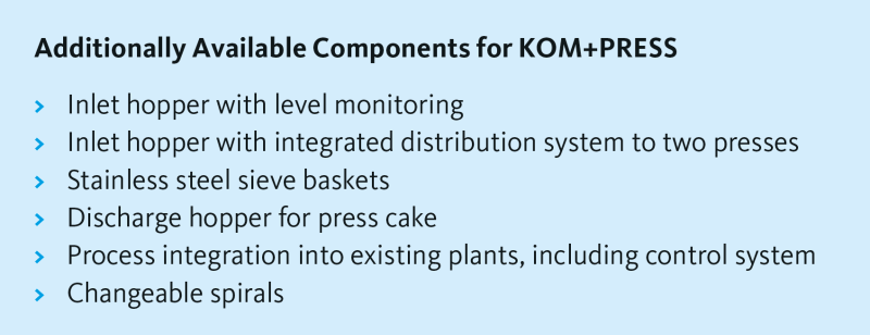 KOM+press - additionally available components